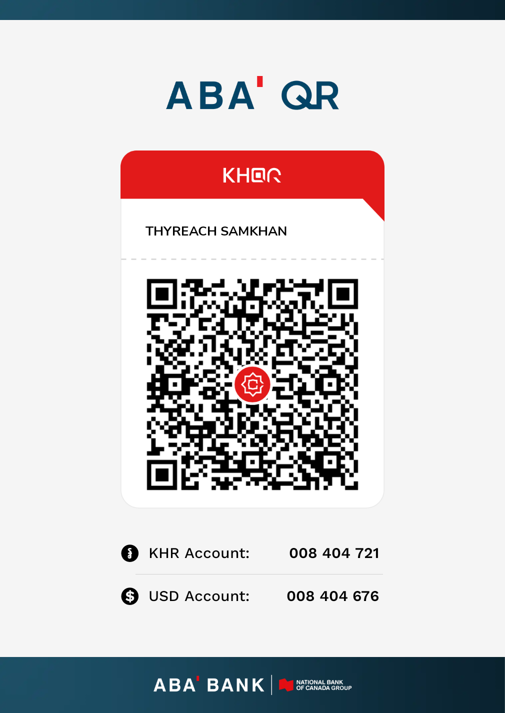 KHQR donation code